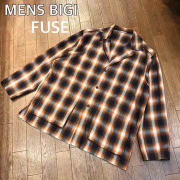 MENS BIGI FUSE 옴브레 체크 셔츠 겉옷
