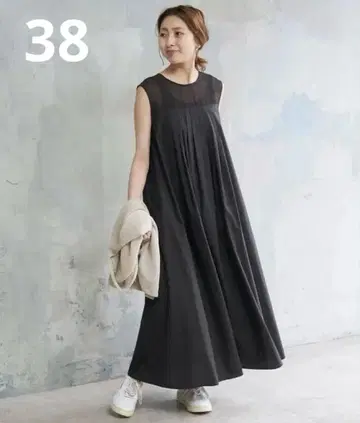 스픽 앤 스팬 시어 요크 절개 원피스 38 블랙