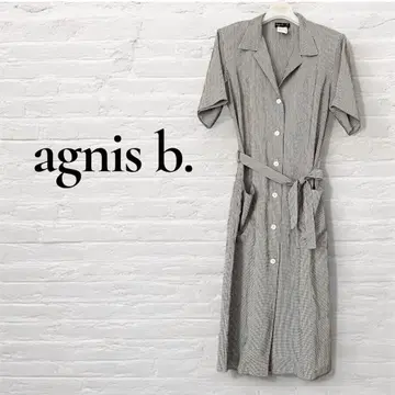 아녜스베 agnis b. 셔츠 원피스 허리 리본 포함 체크