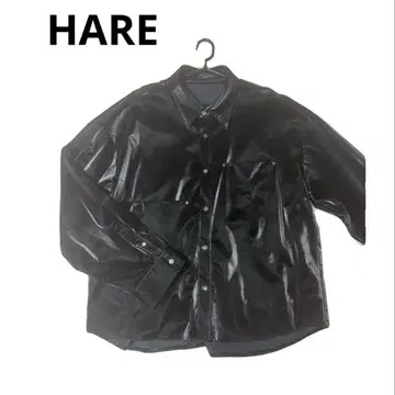 [ HARE ] 가죽 셔츠 블랙