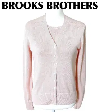 새상품급 BROOKS BROTHERS 실크 혼방 앙상블 가디건+반팔 L