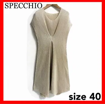 SPECCHIO 플리츠 원피스 40 베이지