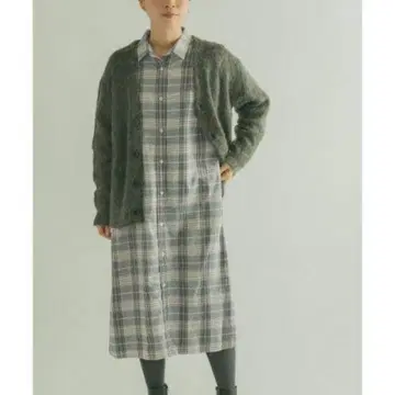 어반 리서치 넬 체크 셔츠 원피스