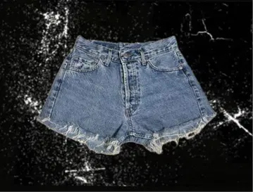 데님 숏팬츠 프린지 블루 여성용 빈티지 새상품급