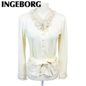 [ 새상품급 ] INGEBORG 긴팔 가디건 실크 레이스 11 아이보리