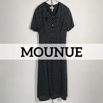 일본제 80s 빈티지 MOUNUE 리본 물방울 도트 롱 원피스