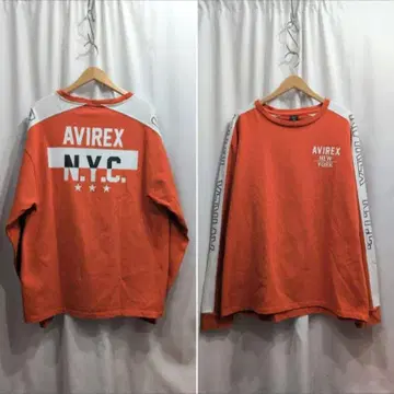 양품 [ size.2XL ] AVIREX 아비렉스 프린트 얇은 맨투맨