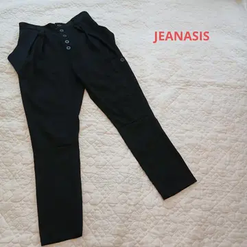 JEANASIS 블랙 버튼 테이퍼드 팬츠