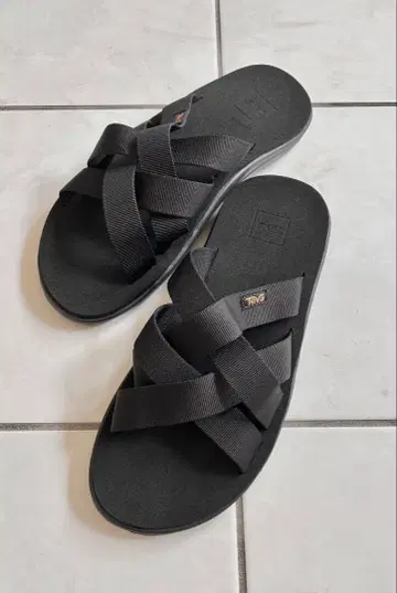 미사용 새상품 Teva 남성용 VOYA SLIDE 블랙 28cm