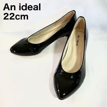 [레어 새상품급] An ideal 블랙 에나멜 펌프스 포인티드 일본제