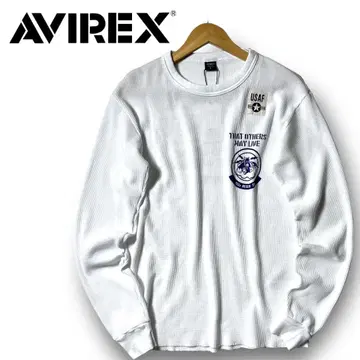 2XL AVIREX N.Y A.N.G 미니 와플 소재 롱T 화이트