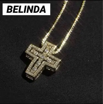 [정품 완전 미사용] BELINDA 베린다 크로스 목걸이 골드