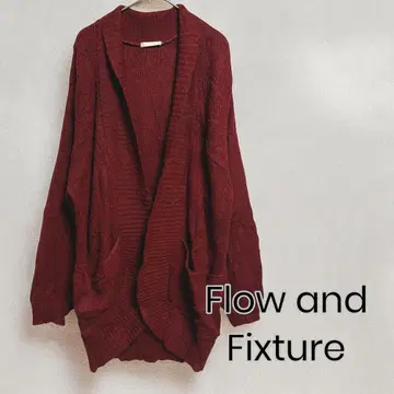 Flow and Fixture 가디건 미들 기장 빅 사이즈 빨간색 4L
