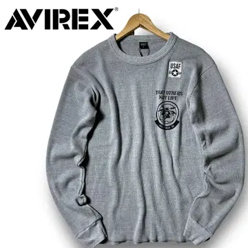 2XL AVIREX N.Y A.N.G 미니 와플 소재 롱T 그레이