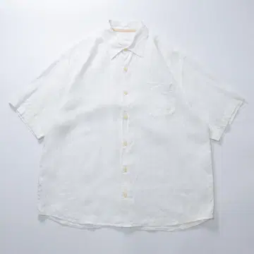 타미 바하마 반팔 셔츠 린넨 100% 화이트 레귤러 카라