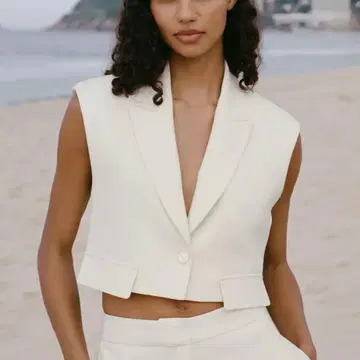 ZARA 숏 기장 플랩 베스트 S