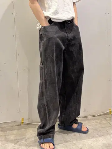 90s-00s wide black painter denim