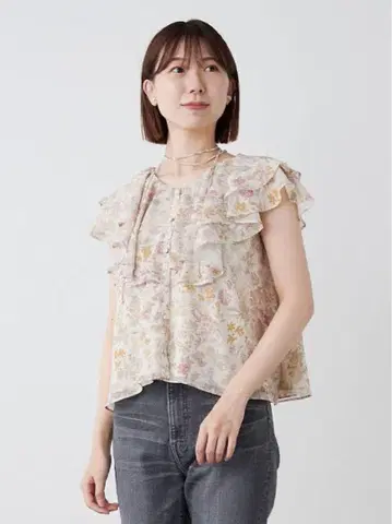 셀포드 초커 크레이프 블라우스
