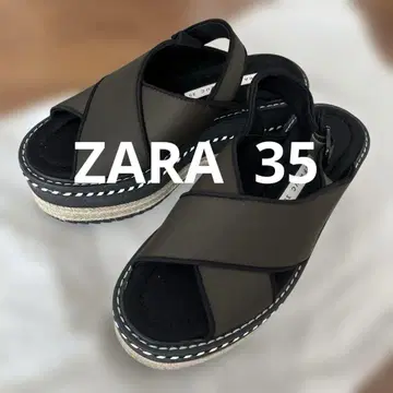 ZARA 통굽 샌들 플랫폼 에스파드리유 35