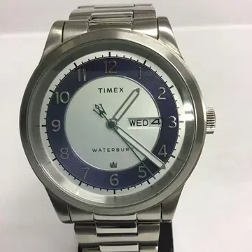 TIMEX 타이맥스 WATERBURY 실버 네이비 데이 데이트 손목시계