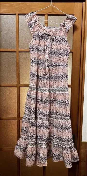 프릴 꽃무늬 맥시 드레스 M~L