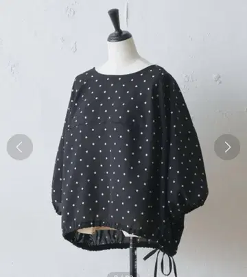 BEARDSLEY 벌룬 말 블라우스 블랙 도트
