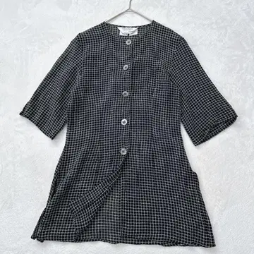 Max Mara 린넨 자켓 가디건 체크 44