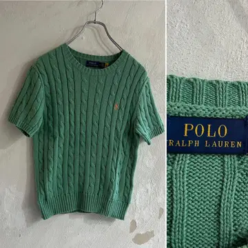 새상품급 현행 택 POLO RALPH LAUREN 반팔 케이블 니트