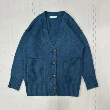 moussy 마우지 V넥 니트 가디건 블루 가을 겨울 넉넉한 핏