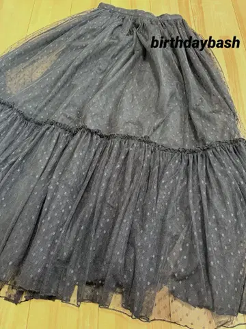 미사용 새상품 birthdaybash 도트 무늬 튤 플레어 스커트