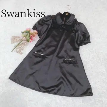 [ Swankiss/스완키스 ] 플레어 원피스 프릴 카라 지뢰계