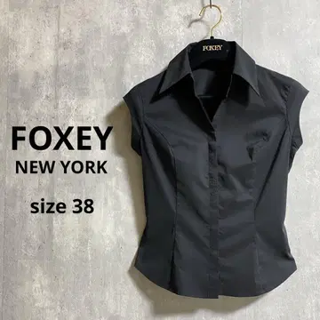 FOXEY NEW YORK 워셔블 스키퍼 셔츠 스트레치 블랙