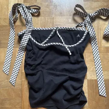 andmary Alice check ribbon tops