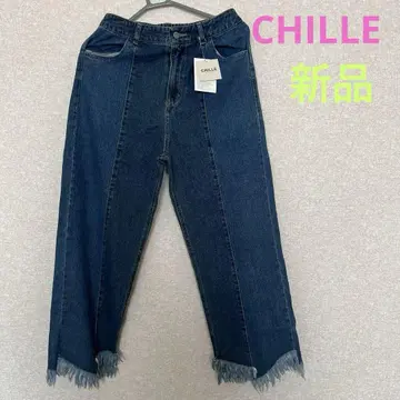 [새상품] CHILLE ANAP 바이컬러 프린지 데님 M