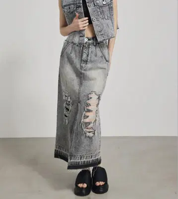 rienda 데미지 DENIM J/W SK