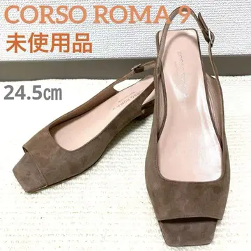 [미사용품] CORSO ROMA 9 스웨이드 오픈토 펌프스 이탈리아제