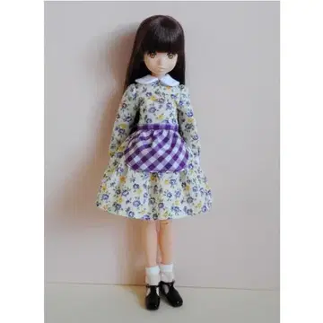 ruruko 퓨어니모 XS 로즈 패턴 원피스/에이프런 세트
