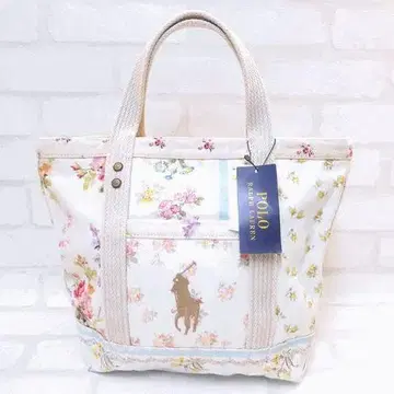 폴로 랄프 로렌 캔버스 스몰 토트백 플라워 프린트