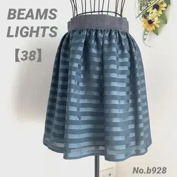 빔즈 BEAMS LIGHTS 무릎 기장 플레어 스커트 38/M 라메 믹스