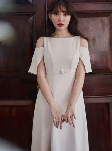 Adelaide Slit Sleeve Belted Dress