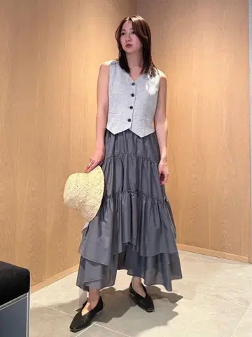 프레이 아이디 숏 노카라 베스트 콤비 원피스