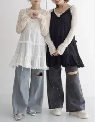 새상품급! 미착용! 레이스 캐미 튜닉 블랙 프리사이즈