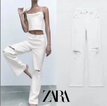 미사용 ZARA 데미지 스트레이트 데님