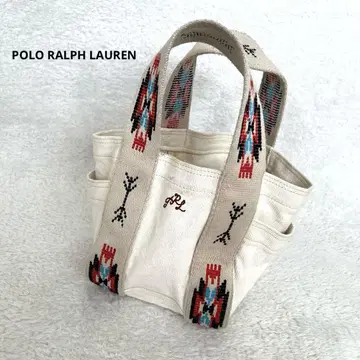 POLO RALPH LAUREN 랄프 로렌 캔버스 자수 미니 토트