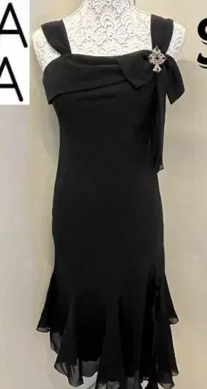 블랙 플레어 스커트 미니 원피스