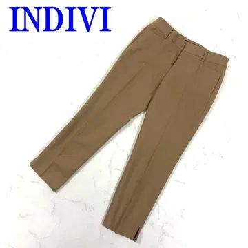 INDIVI 인디비 팬츠 카멜 울 36 C2212