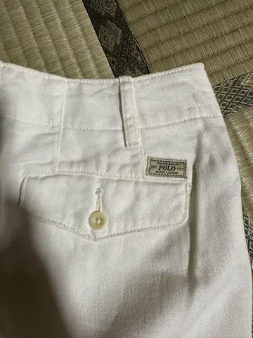 polo ralph lauren 7부 기장 화이트 데님 팬츠