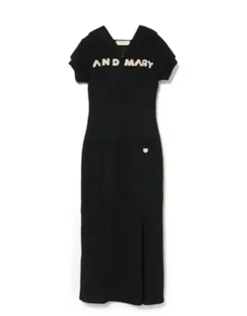 andmary Mary 로고 hoodie dress 블랙