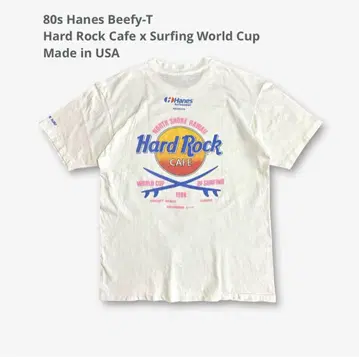80s USA 제작 Hanes Beefy T셔츠 하드록 카페