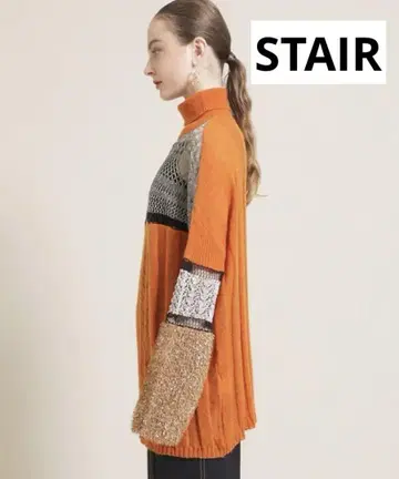 STAIR 오렌지 니트 스웨터 F